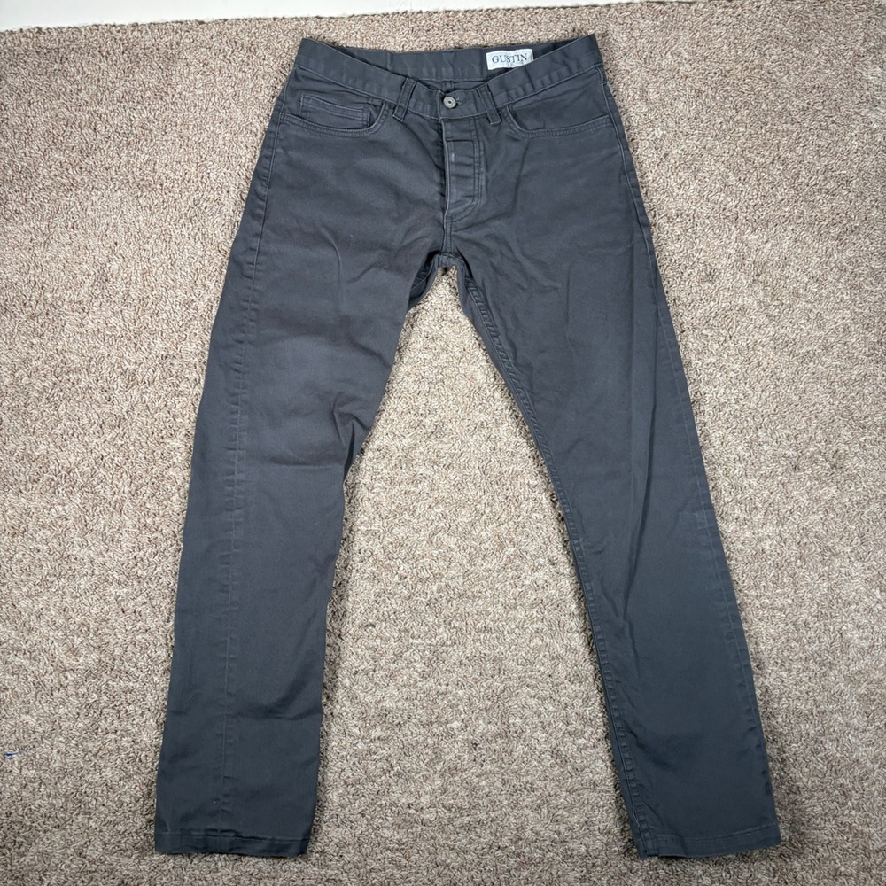 Gustin Mens Slim Fit Chinos Made‎ in USA Button Fly Size 33 (Fits 31x30)